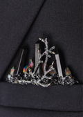 Black Crystal Dark Pocket Boutonniere