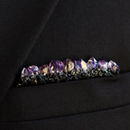 Purple Crystal Pocket Boutonniere for Men's Bandhgala & Blazer
