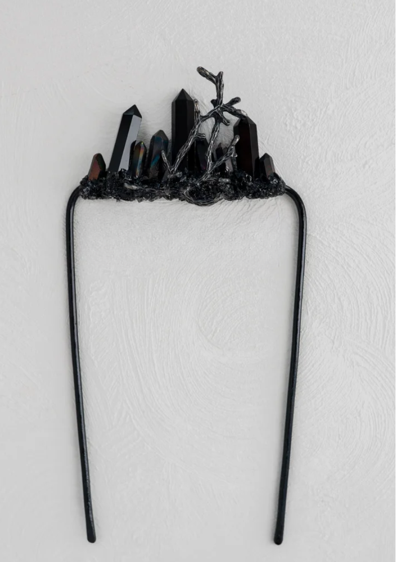 Black Crystal Dark Pocket Boutonniere