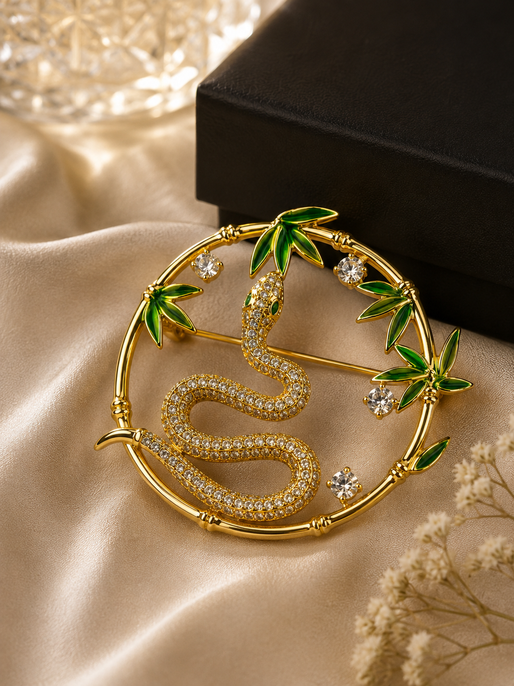 Luxury Gold Snake Brooch