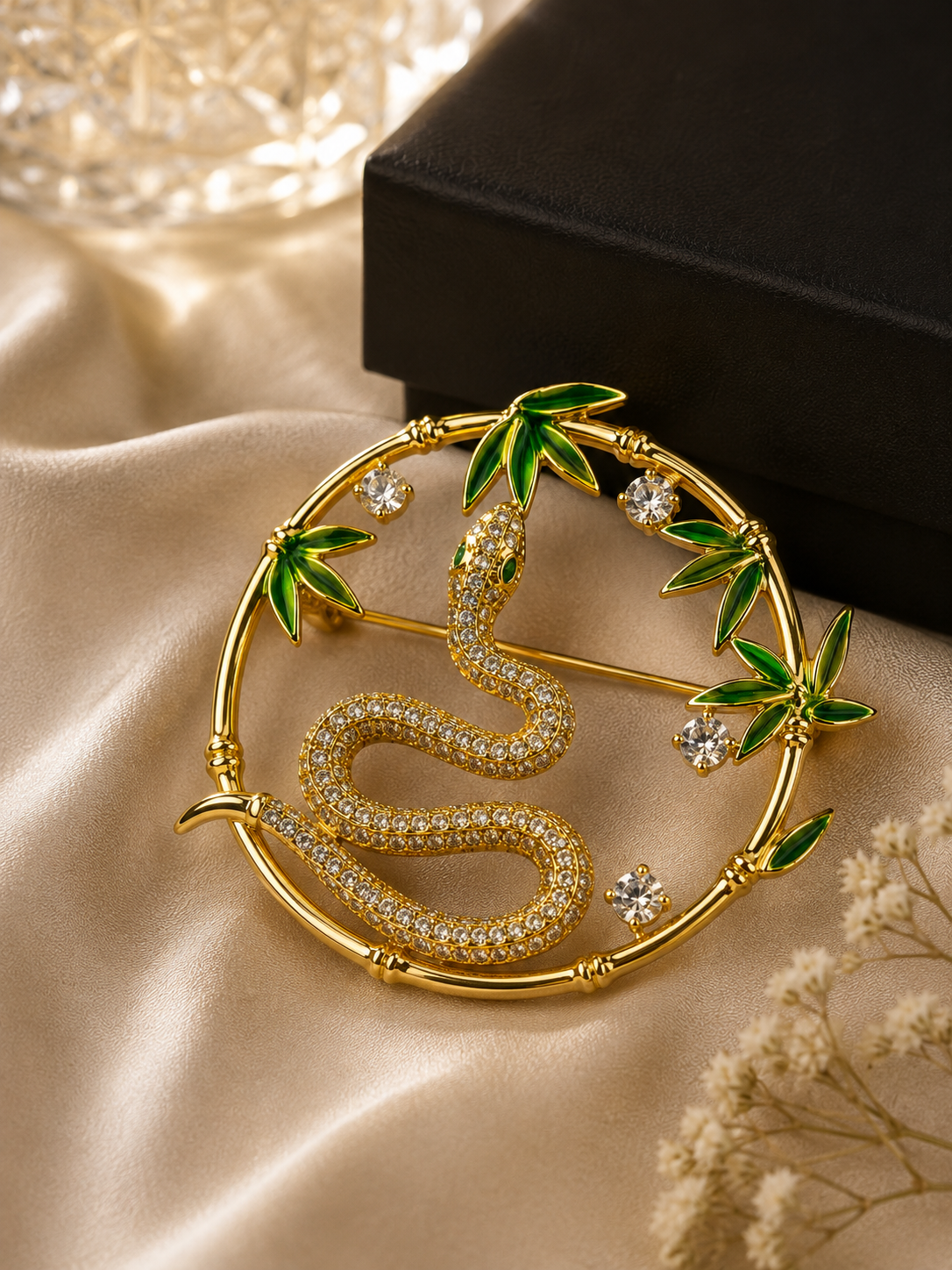 Luxury Gold Snake Brooch