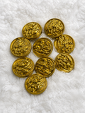 Pack of 10 Luxury Gold Embossed Metal Suit & Menswear Button