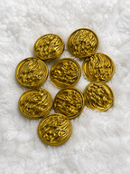 Pack of 10 Luxury Gold Embossed Metal Suit & Menswear Button