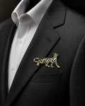 Regal Leopard Crystal Brooch