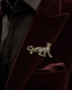 Regal Leopard Crystal Brooch