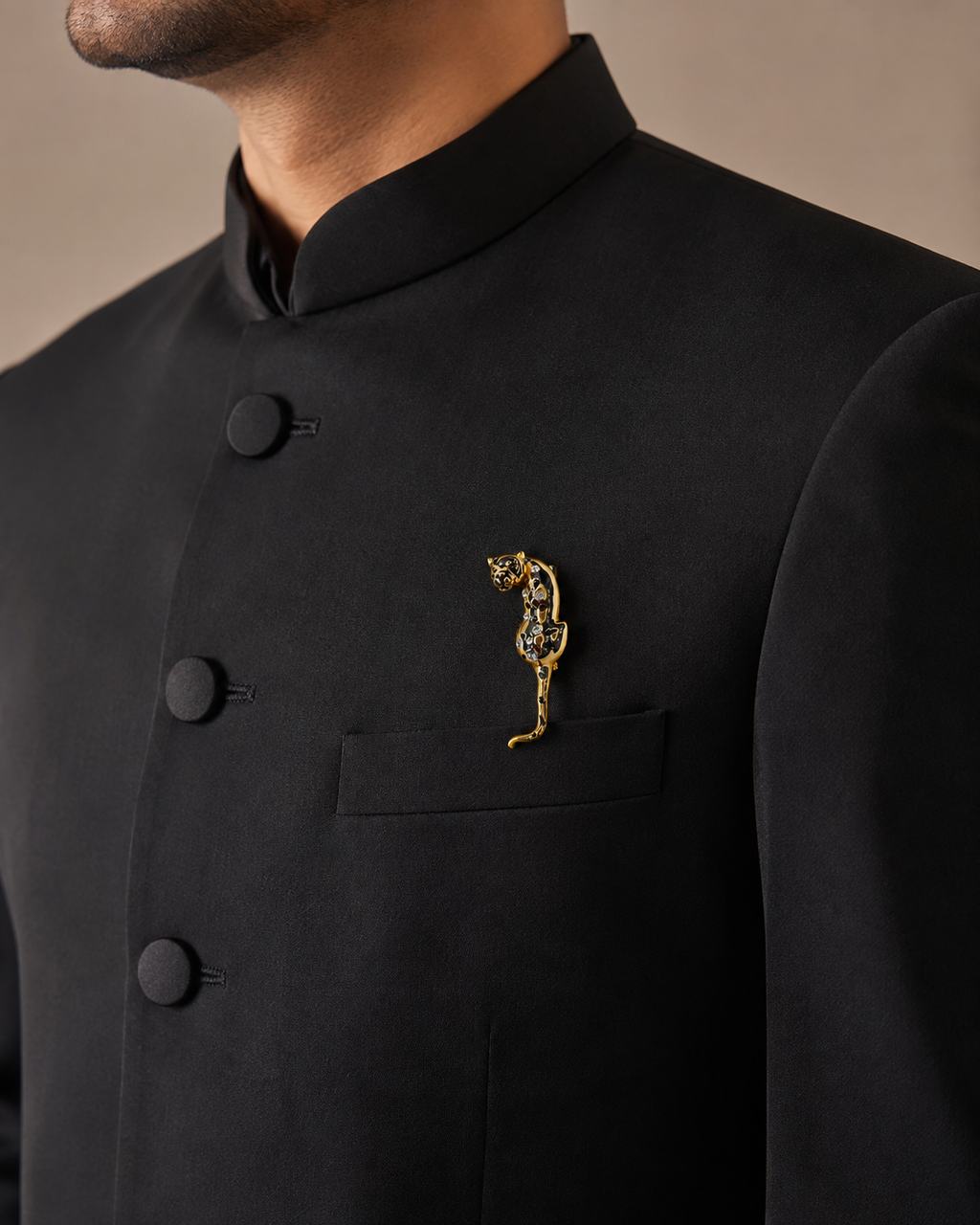 Golden Prowl Panther Brooch