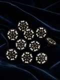 Pack of 10 Ornate Black & Gold Metal Suit Button