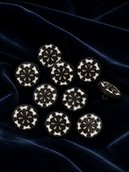 Pack of 10 Ornate Black & Gold Metal Suit Button