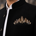 Smoky Crystal Pocket Boutonniere for Men's Bandhgala, Blazer & Tuxedo