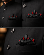 Gothic Crystal Pocket Brooch for Bandhgala Suit