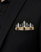White Crystal Pocket Boutonniere – Luxury Crystal Pocket Brooch