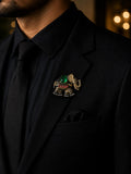 Elephant Brooch with Emerald Green Crystal