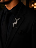 Silver Stag Deer Brooch
