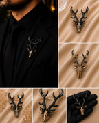 Royal Stag Head Brooch