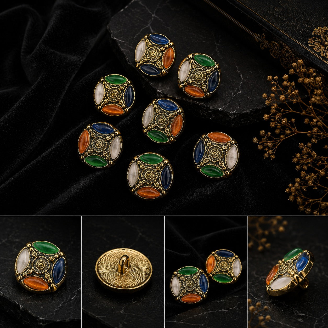 Multicolor Vintage Blazer Button Set