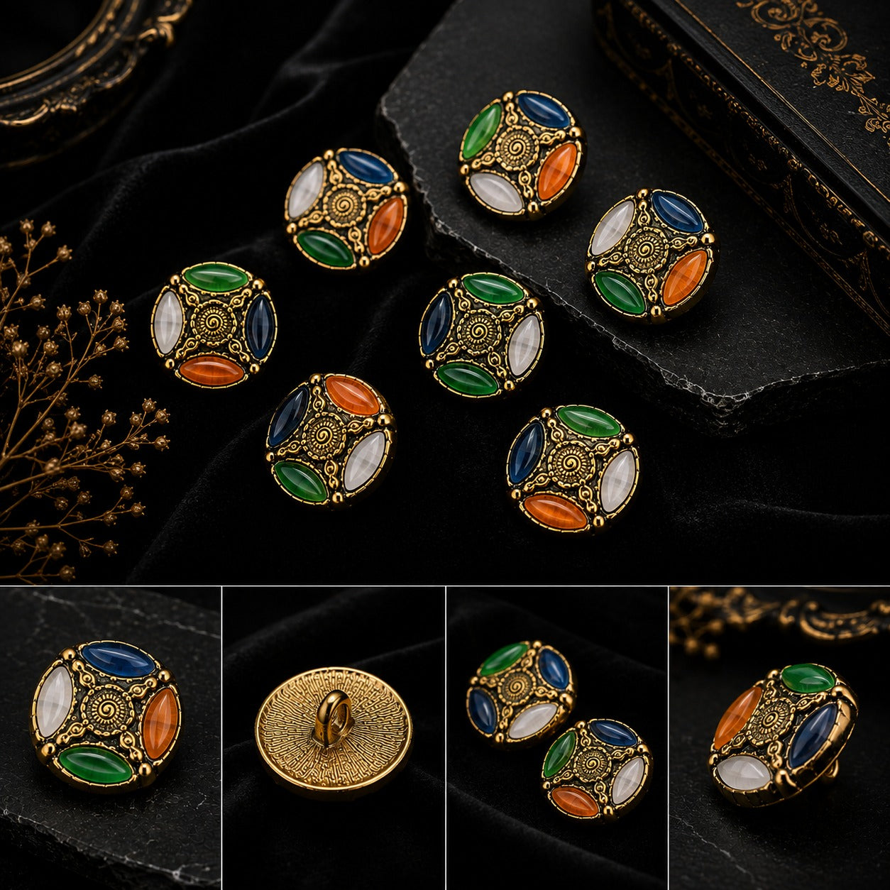 Multicolor Vintage Blazer Button Set