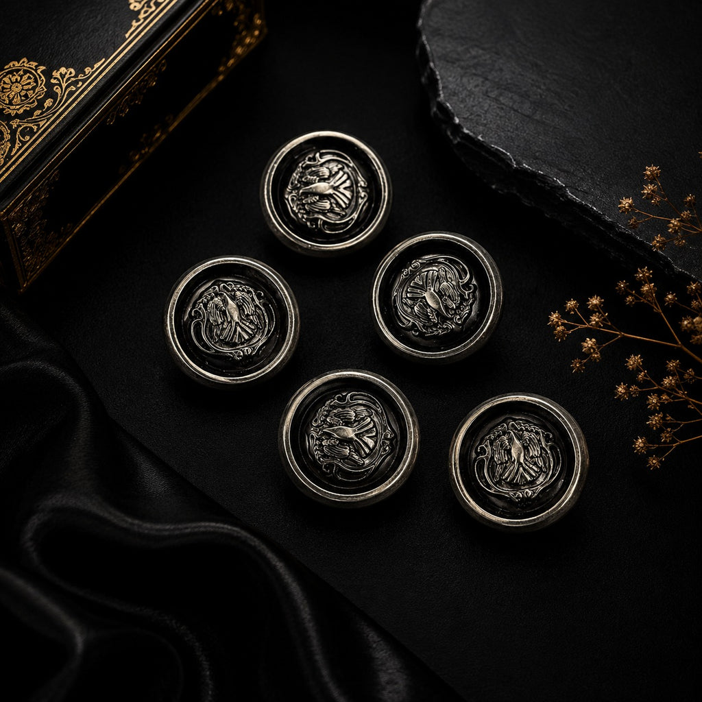 Silver Bird Crest Blazer Button Set