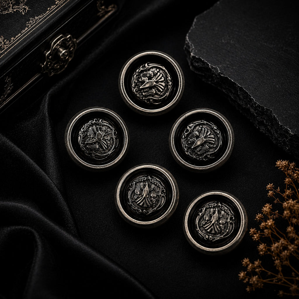 Silver Bird Crest Blazer Button Set