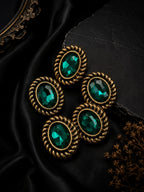 Emerald Green Crystal Blazer Button Set