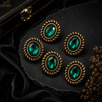 Emerald Green Crystal Blazer Button Set
