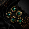 Emerald Green Crystal Blazer Button Set
