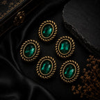 Emerald Green Crystal Blazer Button Set