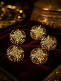 Antique Amber Stone Royal Kurta Buttons – Set of 5