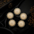 Pearl-Effect Gold Chain Border Buttons – Set of 5