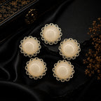 Pearl-Effect Gold Chain Border Buttons – Set of 5