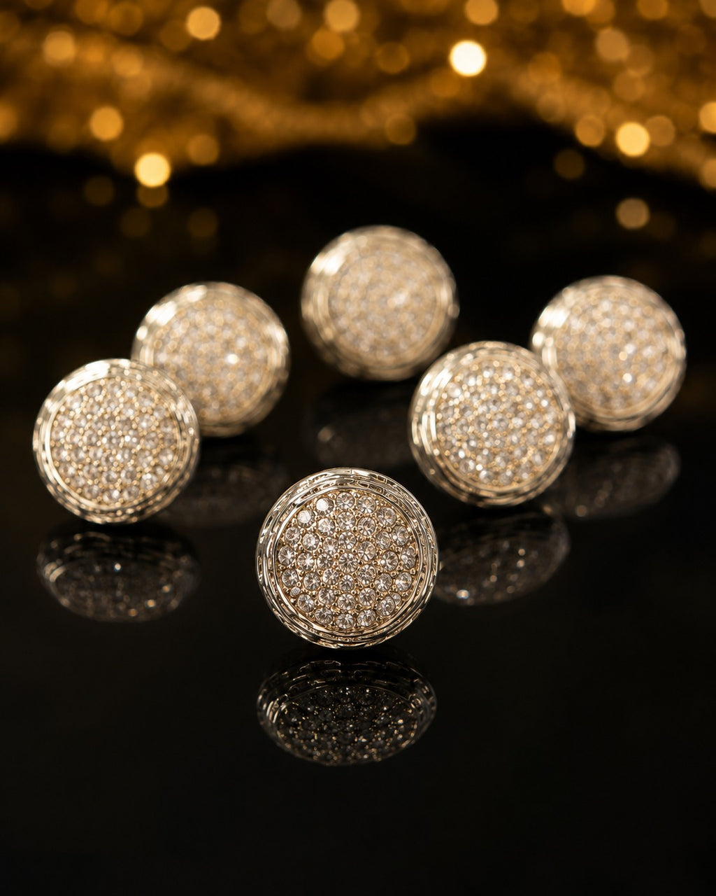 Silver Crystal Kurta Buttons