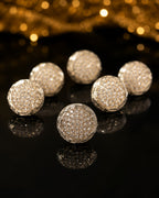 Silver Crystal Kurta Buttons