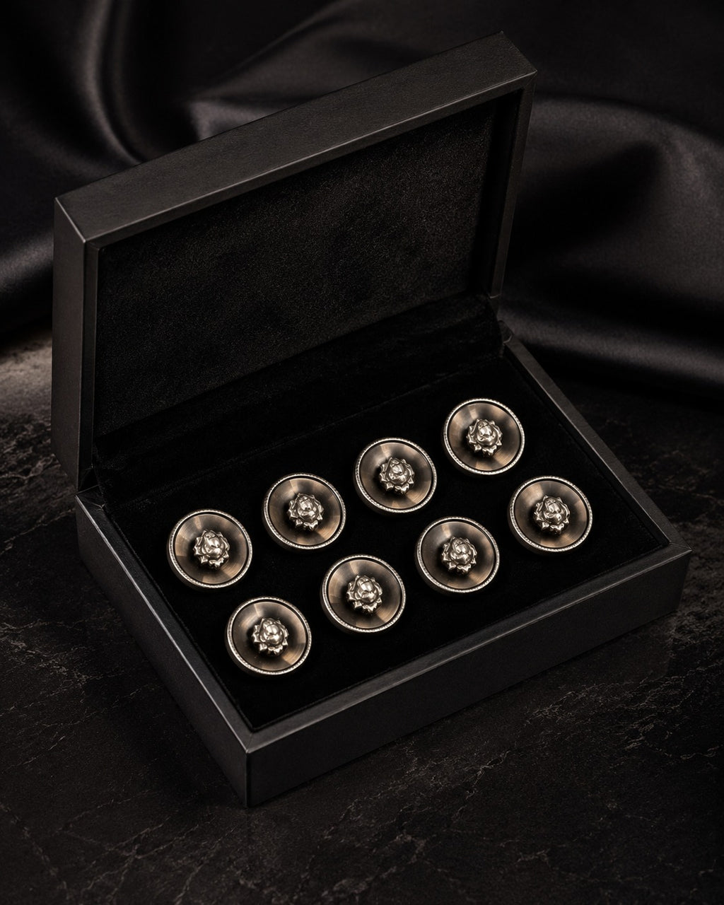 Heritage Rose Silver Buttons