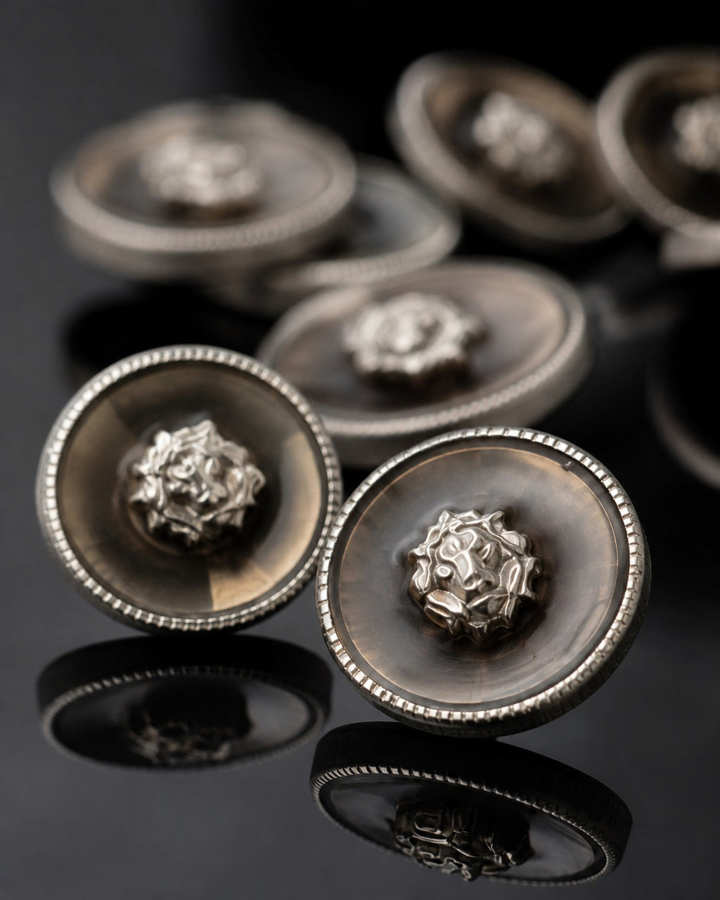 Heritage Rose Silver Buttons