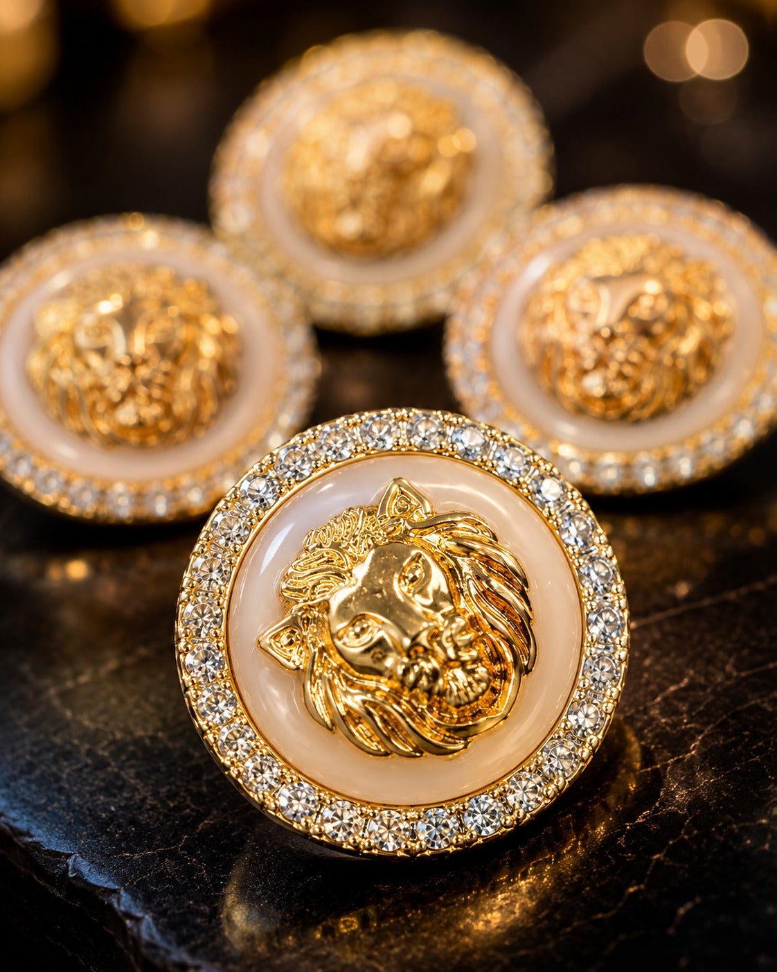 Majestic Lion Crest Buttons