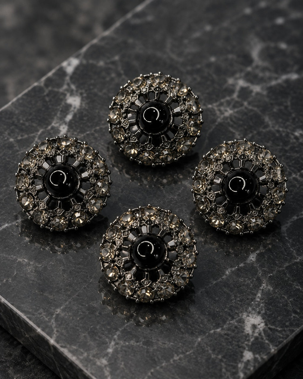 Midnight Halo Crystal Buttons
