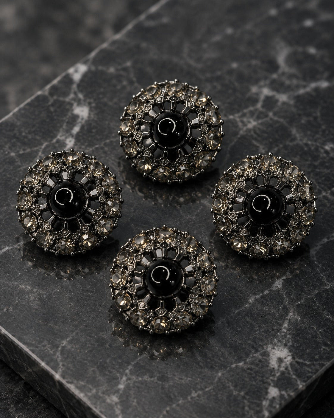 Midnight Halo Crystal Buttons