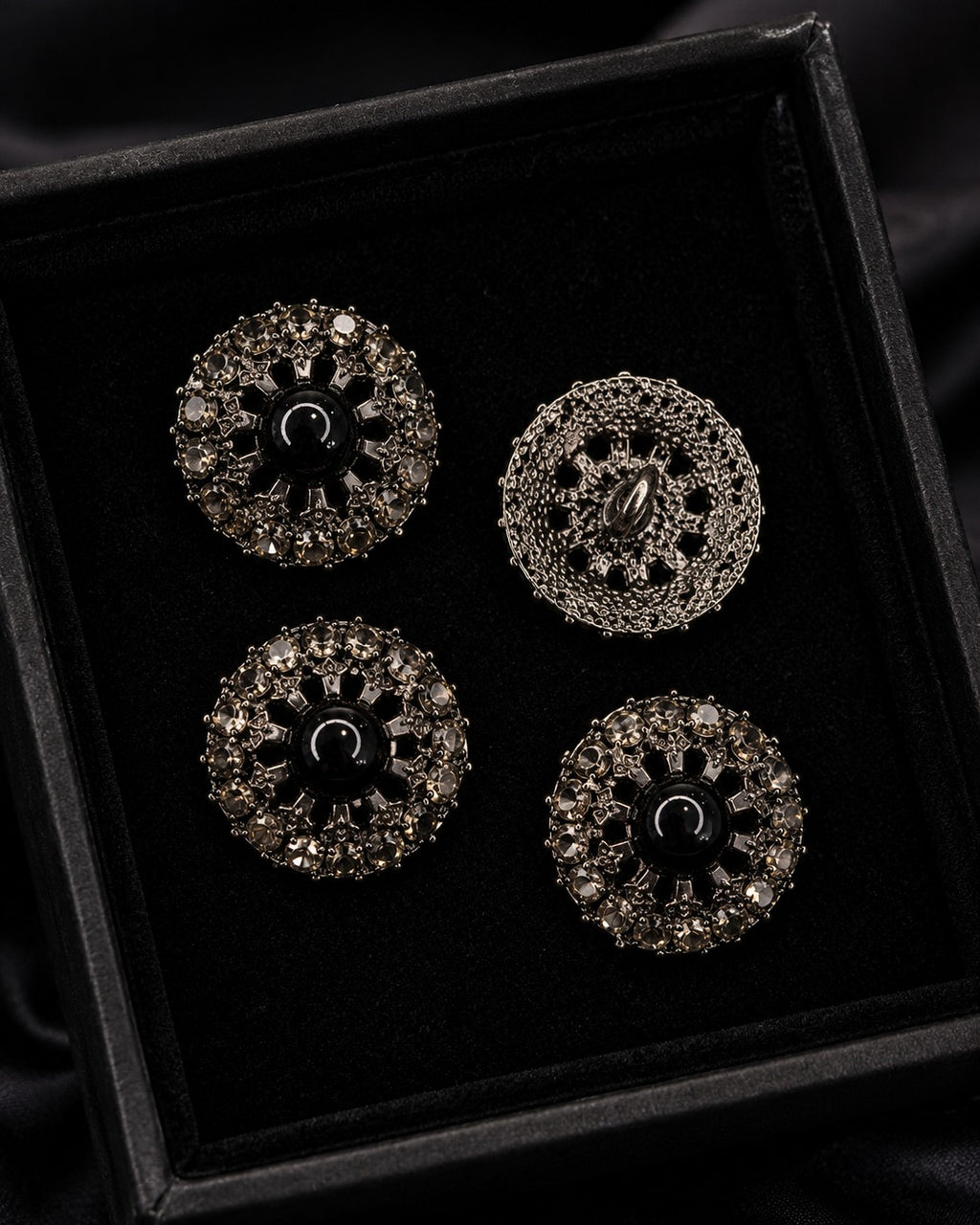 Midnight Halo Crystal Buttons