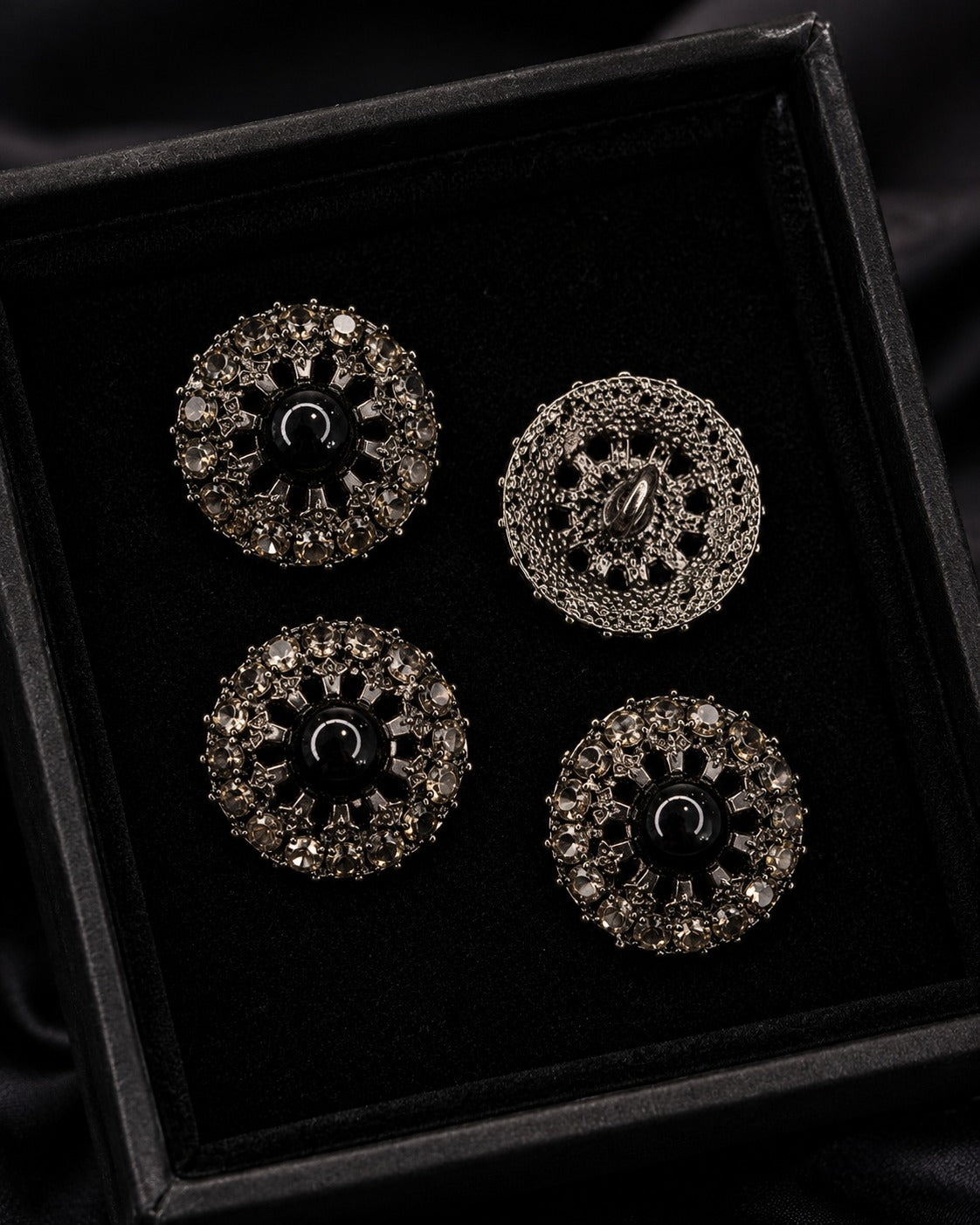 Midnight Halo Crystal Buttons