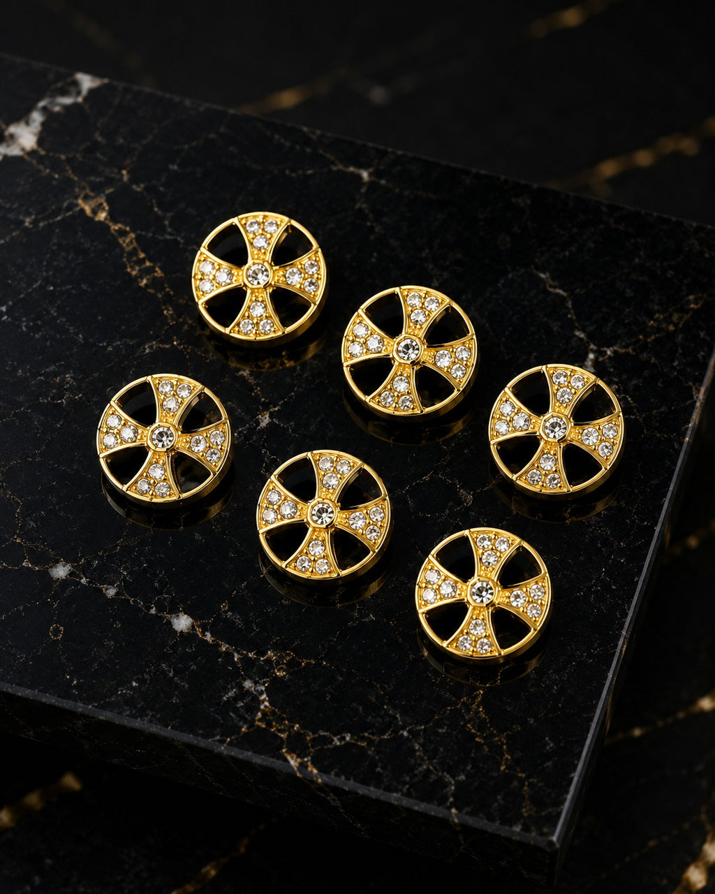Radiant Cross Crystal Buttons