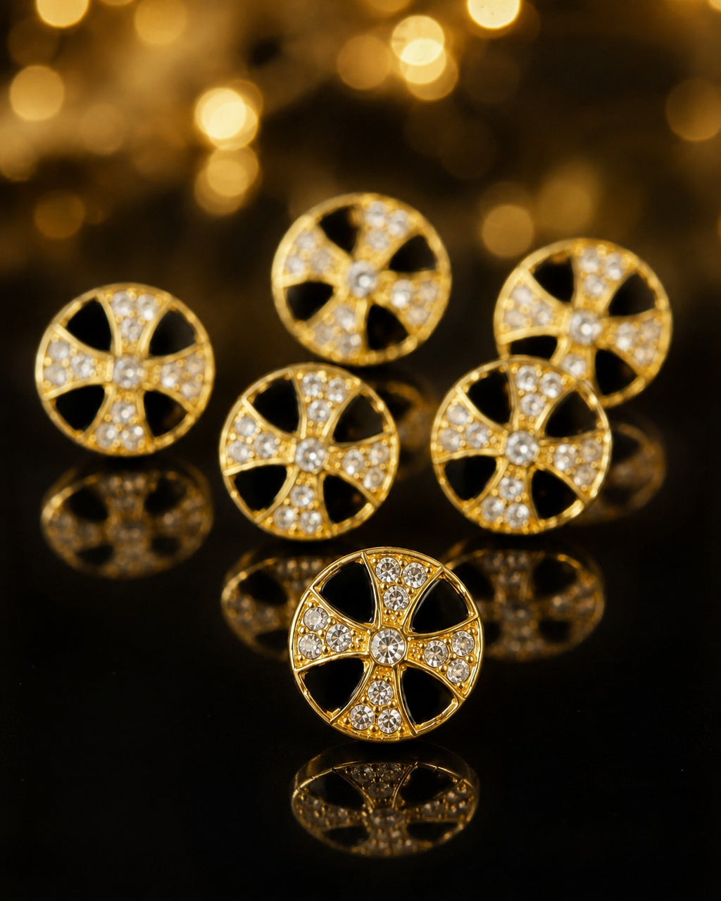 Radiant Cross Crystal Buttons