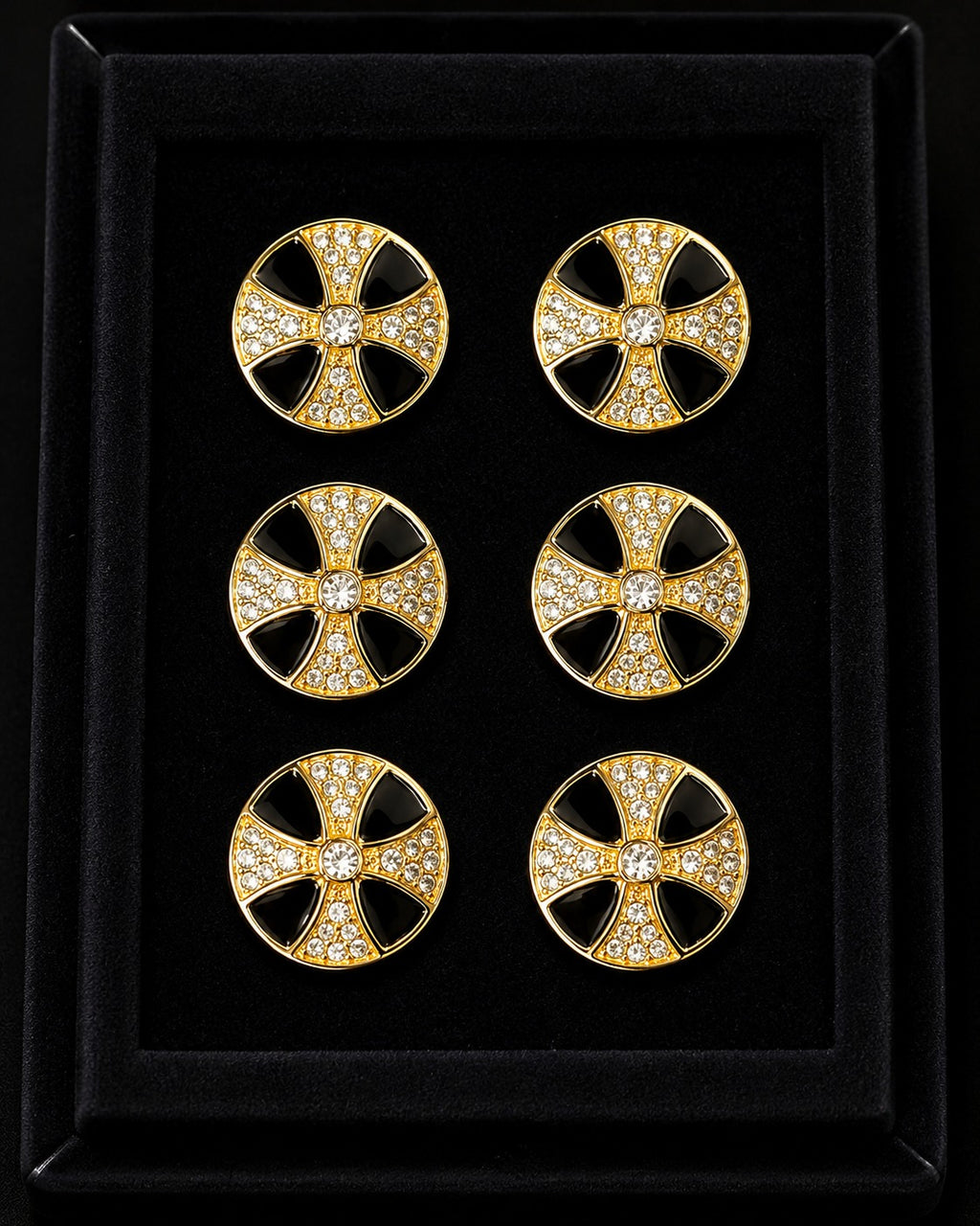 Radiant Cross Crystal Buttons
