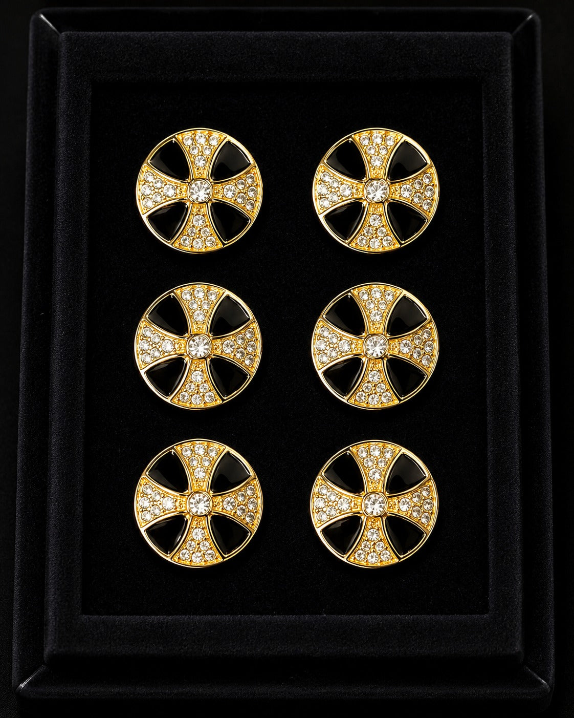 Radiant Cross Crystal Buttons