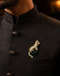 Emerald Guardian Leopard Brooch