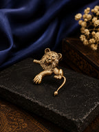 Royal Lion Antique Gold Statement Brooch for Men