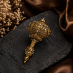 Divine Hanuman Gada Antique Gold Brooch for Men
