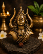 Mahadev Trishul Rudraksha Antique Gold Brooch for Men
