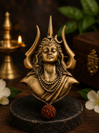 Mahadev Trishul Rudraksha Antique Gold Brooch for Men