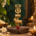 Mahadev Trishul Nandi Antique Gold Brooch