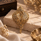 Shankhnad Antique Gold Shankh Brooch