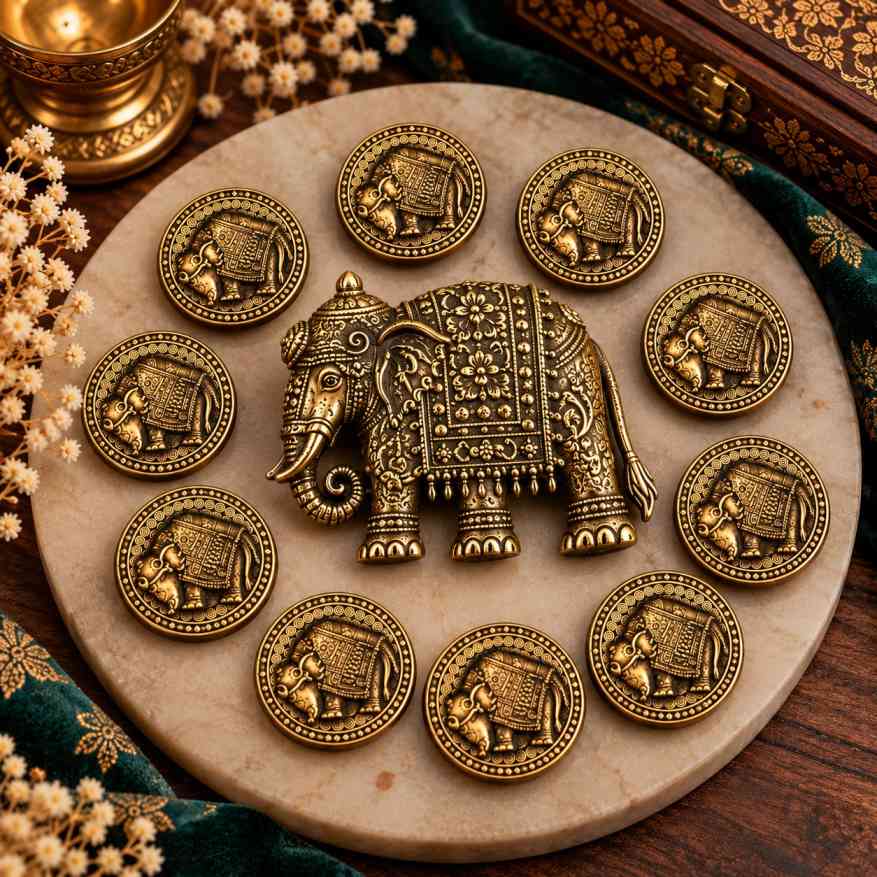 Royal Elephant Brooch with 10 Free Matching Buttons